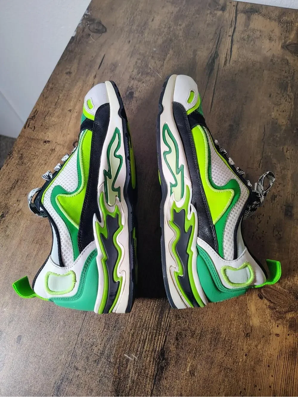 Sandro Women's Green Kermit Frog Leather Sneakers Sz 5.5 - Picture 5 of 9